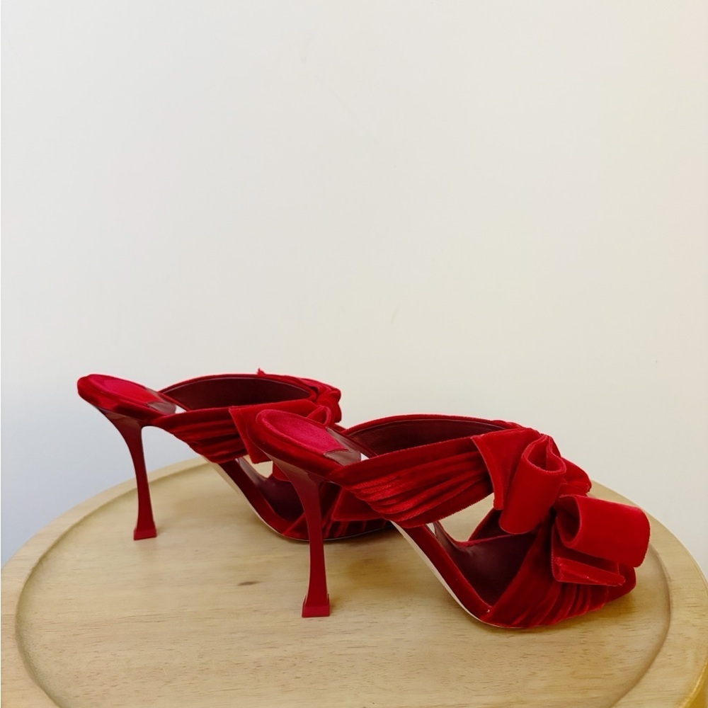 Jimmy Choo Flaca 100mm Velvet Bow Heels - Picture 8 of 9